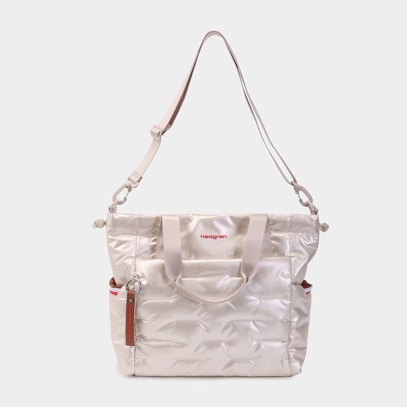 Hedgren Puffer Tote Tassen Dames Wit Beige | DSK8314YR