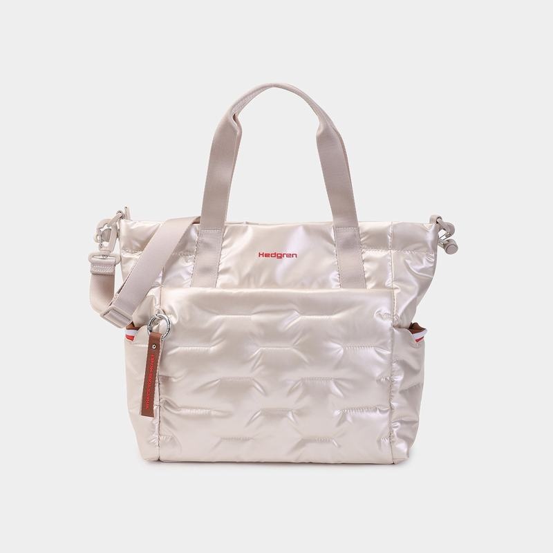 Hedgren Puffer Tote Tassen Dames Wit Beige | DSK8314YR