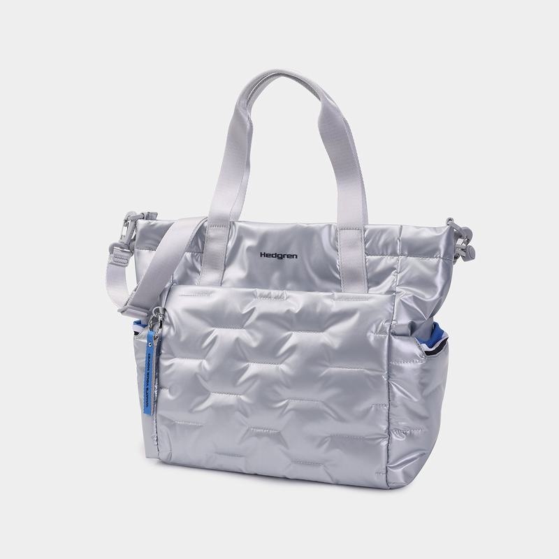 Hedgren Puffer Tote Tassen Dames Zilver Blauw | EFK7579PB