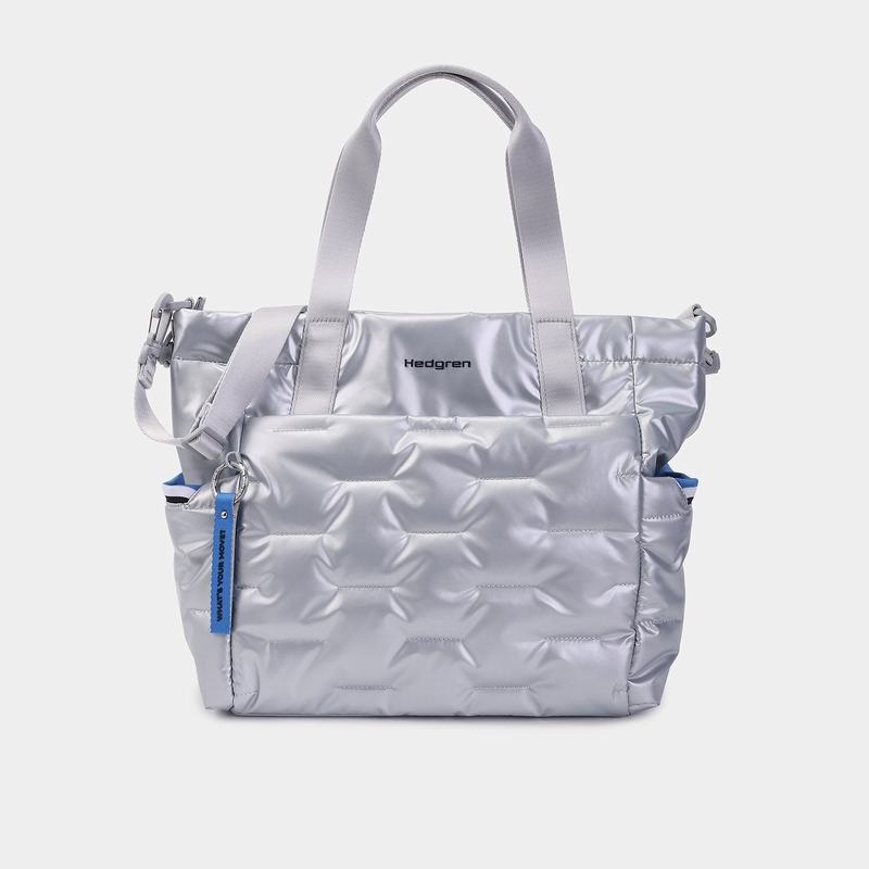 Hedgren Puffer Tote Tassen Dames Zilver Blauw | EFK7579PB