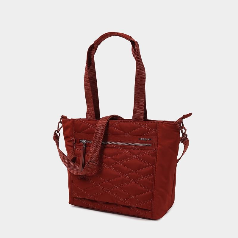 Hedgren Zoe Medium Rfid Tote Tassen Dames Rood Bruin | OUW6475WE